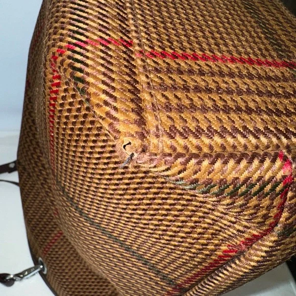 Vintage Lauren by Ralph Lauren Brown Plaid Tote Bag - Picture 8 of 16